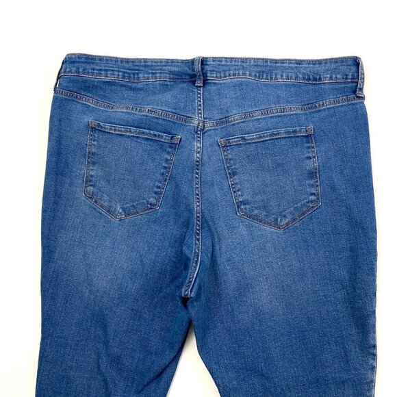 Old Navy High Rise Rockstar Super Skinny  Raw Hem Women's size 22 Blue Jeans - Picture 2 of 4